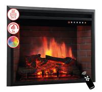 KAMINIO cheminée électrique LUCA - cheminée électrique encastrable avec chauffage, effet de flammes 3D, 12 couleurs de flammes, télécommande - 30 pouces