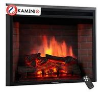 KAMINIO cheminée Electrique LUCA - Cheminée encastrable avec Chauffage, Effet de Flamme 3D, 12 Couleurs de Flammes, télécommande (23 Pouces)