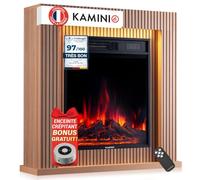 KAMINIO® Matti Modern 32 Panneau Cheminée électrique à Poser | Cheminée décorative chauffante avec effet de flamme, manteau, feu 3D, LED d'ambiance, thermostat, minuterie, télécommande