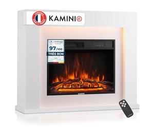 KAMINIO® Matti Modern 38 Blanche Cheminée électrique à Poser