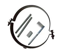 Kamino-Flam Collier de Serrage Tuyau Réglable, Tuyau Cheminée Support Ø 120 mm en Acier Revêtu de Senotherm Résistant aux Températures Élevées, Set de Montage Inclus, Gris