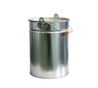 Kamino-Flam Seau à Cendres avec Couvercle 14 L, Poubelle en Acier Galvanisé, Seau à Charbon Pellets Granulés, Accessoire Cheminée Barbecue