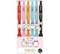 Kamio Japan 301603 Chiikawa Sarasa Stylo à bille à base d'eau, 0,5, lot de 6 couleurs, taille unique