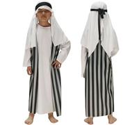 Kamis Enfant Garcon Musulman - Costume De Garçon, Robe Traditionnelle De Dubaï Longues, Abaya Thobe, Vêtement (Grey, 8-10 Years)