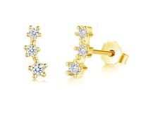 Kamise Boucles d'oreilles en argent sterling 925, boucles d'oreilles rondes, ailes, étoile, petites boucles d'oreilles hypoallergéniques avec zircone, piercing pour dormir, bijoux pour femme avec