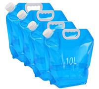 Kamiya Set de 4 Bidon Eau 10l, Bidons Pliables et Portables pour Eau Potable, Sac d'eau Pliant Extérieur pour la Randonnée