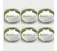 Kamma by Permin Lot de 6 fils élégants avec laine, alpaga, soie et effet tweed (09 lime)