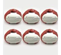 Kamma by Permin Lot de 6 fils élégants avec laine, alpaga, soie et effet tweed (30 orange brûlé)