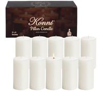 Kammak Lot de 10 grandes bougies piliers blanches non parfumées en vrac, 20 heures de combustion, sans fumée et sans gouttes pour mariage, décoration d'intérieur, fêtes, spas, dîners - Blanc - 5,1 x