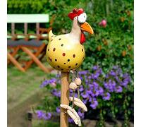 Kamndex Poule Décoration Jardin, Statues de Poulet en Résine Drôle, Figurine Animaux Sculptures pour Cour, Patio (Yellow)