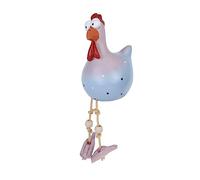Kamndex Statues de Poulet Jardin Décoration en Résine Drôle en Forme de Poule Figurine Animaux Sculptures pour Jardin, Cour, Patio (Gray)