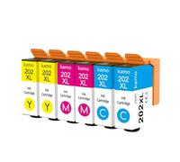 Kamo 202XL Cartouches d’Encre Multipack Compatible avec Epson 202 XL | pour Expression Premium XP-6000 XP-6005 XP-6100 XP-6105 (2X Cyan/Magenta/Jaune)