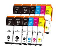 Kamo 26 XL Cartouches d'encre Compatible avec Epson 26 26XL Cartouche, pour Expression Premium XP-510 XP-520 XP-600 XP-605 XP-610 XP-615 XP-620 XP-625 XP-700 XP-710 XP-720 XP-800 XP-810 XP-820