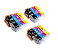 kamo 27XL Cartouches Multipack Compatible avec Epson 27 XL Cartouche d’Encre, pour Workforce WF-3620 WF-3640 WF-7110 WF-7210 WF-7620 WF-7710 WF-7715 WF-7720 (3X Noir/3x Cyan/3x Magenta/3x Jaune)