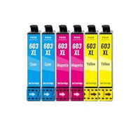 kamo 603XL (Pack de 6) Cartouches d'Encre Compatibles pour Epson 603XL - pour Expression Home XP-2100 XP-2105 XP-3100 XP-3105 XP-4100 XP-4105 XP-4150, Workforce WF-2810 WF-2830 WF-2835 WF-2850 WF-2870