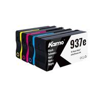 kamo 937e (Pack de 4, avec Puce la Plus récente) Cartouches d'encre Compatibles pour HP 937e 937 - pour OfficeJet Pro 9120 9120e 9122e 9125e 9129e 9130e 9110b 9120b 9130b