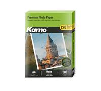 Kamo Papier photo blanc mat A4, 200 g/m², 120 feuilles, recto-verso - Idéal pour les photos, les affiches et les projets de bricolage, compatible avec les imprimantes jet d'encre