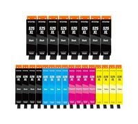 kamo PGI-525 CLI-526 Lot de 24 cartouches d'encre compatibles Canon 525 526 pour Pixma iX6550, iP4950, iP4850, MG5150, MG5250, MG5350, MG6150, MG6250, MG8150, MG822 50, MX7. 15, MX885, MX895