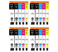 kamo PGI-570XL CLI-571XL Lot de 20 cartouches d'encre compatibles avec Canon 570 571 XL pour Pixma MG5750 MG5751 MG6850 MG6851 MG7750 MG7751 TS5050 TS5051 TS6050 TS6050 51 TS8. 050 TS9050 TS9055