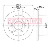 KAMOKA 2x Disques de Frein Arrière Ø262 MM pour Hyundai Tucson Jm 2.0 Sonata V