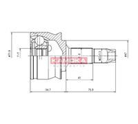 KAMOKA Ensemble De Joint De Cardan Côté Roue Pour Fiat 500 312_ Ford KA RU8