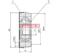 KAMOKA Ensemble De Joint De Cardan Côté Roue Pour VW Golf IV 1J1 Audi A3 8L1