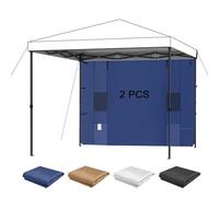 KAMPKEEPER Lot de 2 Parois Latérales 183 x 305 cm pour Tonnelle Pliante, Polyester 210D Imperméable UV 99%, avec 4 Poches, Montage Rapide, Compatible Barnum Pop Up à Pieds Droits