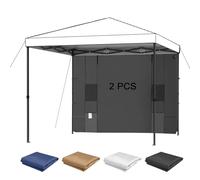 KAMPKEEPER Lot de 2 Parois Latérales 183 x 305 cm pour Tonnelle Pliante, Polyester 210D Imperméable UV 99%, avec 4 Poches, Montage Rapide, Compatible Barnum Pop Up à Pieds Droits