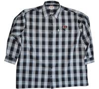 KAMRO Chemise à manches longues pour homme - Grandes tailles - Noir/gris/bleu à carreaux 5XL-14XL, Noir/gris/bleu à carreaux, 8XL grande taille