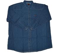 KAMRO Chemise en jean fine grande taille bleu foncé 3XL-14XL, bleu foncé, 10XLtaille grande