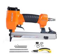 KAMSIN 7116K Agrafeuse pneumatique pour tapisserie d'ameublement de calibre 22 avec extracteur, couronne de 9,0 mm, accepte des agrafes de 6 à 16 mm de longueur