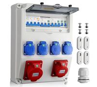 Kamtop Borne de Chantier 2 CEE + 4 Schuko Câblage & Composants Premium Double Protection LS/FI IP66