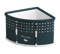 kamulouk Baignoire portable pour adultes, grande baignoire pliable pour adultes, baignoire d'angle pliable sans effort, baignoire d'angle pliable en forme de ventilateur, vert