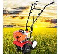 kamulouk Motoculteur Thermique de 2 Temps, 9000rpm 1.2L RÉSERVOIR Motobineuse Thermique, 3HP / 1,65 KW 52CC Motoculteur de Travail 6 Pouces Orange