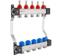 Kan -therm Distributeur InoxFlow avec vannes pour actionneurs et débitmètres - 6 circuits (série UFS) 1316157070