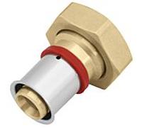 KAN-therm KAN-press 6 en 1 demi-raccord vissé 1009105002 16 mm x 3/4 IG, laiton, joint plat, avec manchon de presse