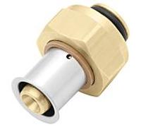 KAN-therm KAN-press 6 en 1 raccord à vis 1009271013 16 x 2, Eurocone, laiton, 3/4 "F.