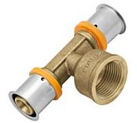KAN-therm KAN-press 6in1 Pièce en T 1009257279 32 x 2000 /2 IT x 32 mm, laiton, avec manchon de compression