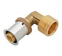 KAN-therm KAN-press Übergangswinkel 1009068000 16 mm x 2000 / 2 AG, 90 °, laiton, avec manchon de presse