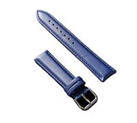 KanaAt LKQASD Bracelet de montre en cuir véritable, matériau souple, 12 14 16 18 20 21 22mm, avec boucle en acier inoxydable de couleur argent (Color : Blue, Size : 19mm)