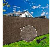 KANAGAWA Clôture brise-vue de 1,2 x 15,2 m - Blocage 90% - Très résistant - 175 g/m² - Pour mur extérieur, jardin, cour, arrière-cour, 40 attaches autobloquantes incluses - Marron