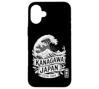Kanagawa - Tampon Japonais Hanko Grande Vague Rétro Kanji Souvenir Coque pour iPhone 16 Plus