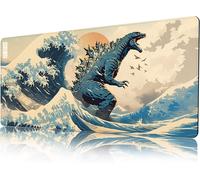 Kanagawa Tapis De Souris Japonais, Motif Vague De La Grande Vague, Tapis De Clavier De Jeu Animé Xxl, Base En Caoutchouc Avec Bords Cousus, Grand Protecteur De Bureau Étendu Pour Bureau À