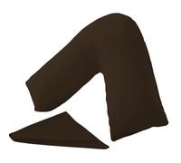 KANAK Taie d'oreiller en forme de V - Polycoton - Soutien du dos et du cou - Housse de coussin orthopédique/de grossesse/d'allaitement uniquement (chocolat)