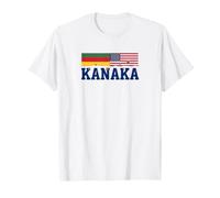 Kanaka Hawaïen Drapeau Fendu Américain Typographie Grunge T-Shirt