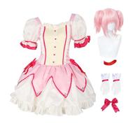 KanameMadoka Costume de cosplay, motif de personnage d'anime Akemi, Homura, pour fille, en forme de fleur, robe en forme de fleur, jupe pour Halloween