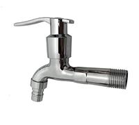 KANANA Robinet mural pour évier, robinet de jardin, robinet d'écoulement, valve 1/2" (HV854), 12 cm de long avec adaptateur
