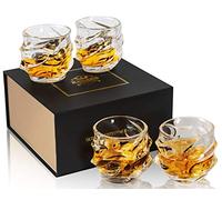 KANARS 4 Pièces Verre a Whisky, Verres à Whiskey en Cristal pour Scotch, Martini, Whisky, Cognac, Belle Boîte Cadeau, 320 ml