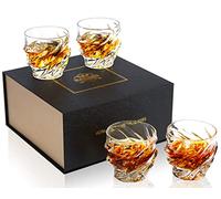 KANARS 4 Pièces Verres à Whisky, 260 ml Verre a Whiskey en Cristal pour Cognac, Martini, Whisky, Scotch, Belle Boîte Cadeau