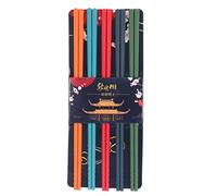 KANASI Chopsticks, 5 Pairs of 9.5 Inch Reusable Silicone Wrapped Stainless Steel Chopsticks Anti Slip Tableware for Kitchen Dining Tableware